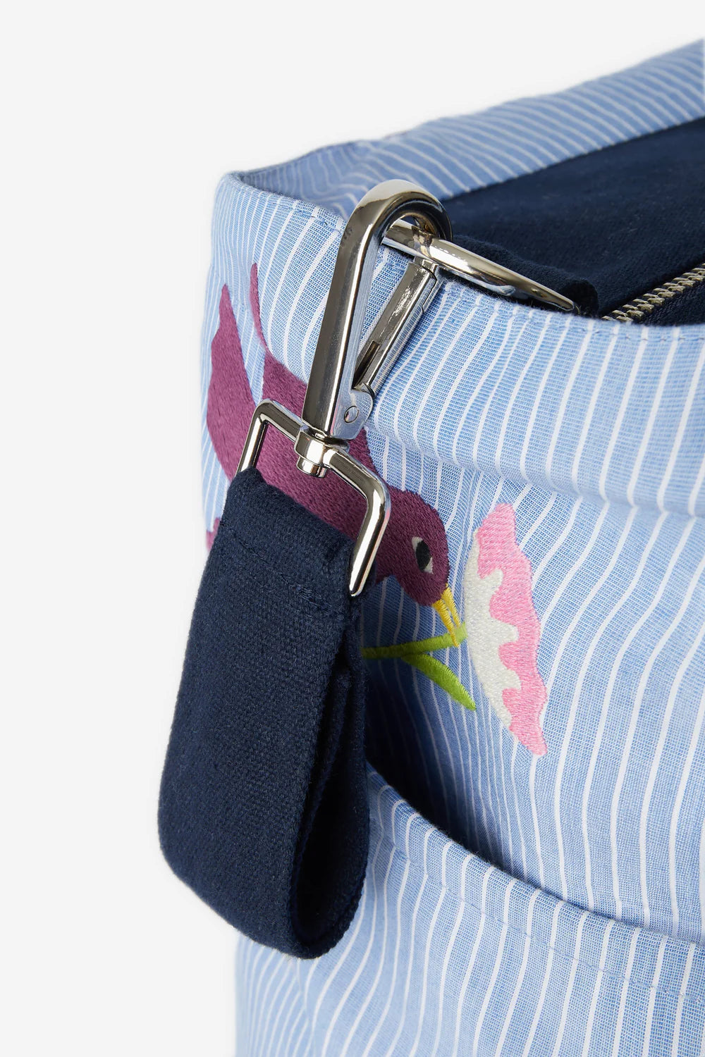 26 PARADIS Wickeltasche – bestickte Baumwolle – Mehrfarbige Vögel