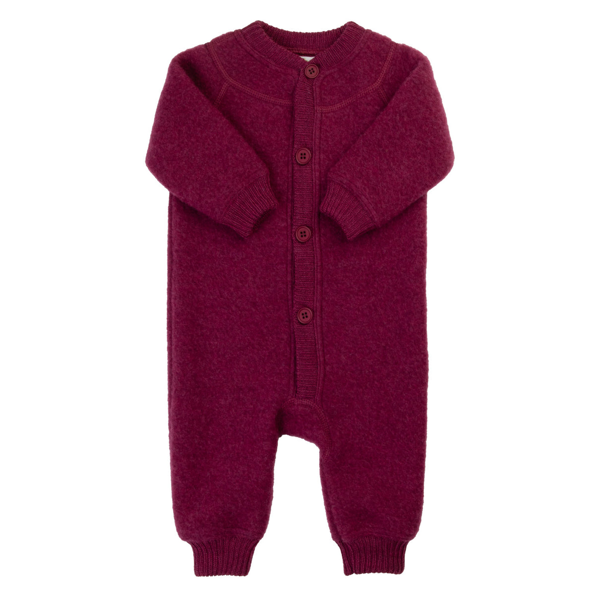 Joha wool fleece jumpsuit - Wine Melange