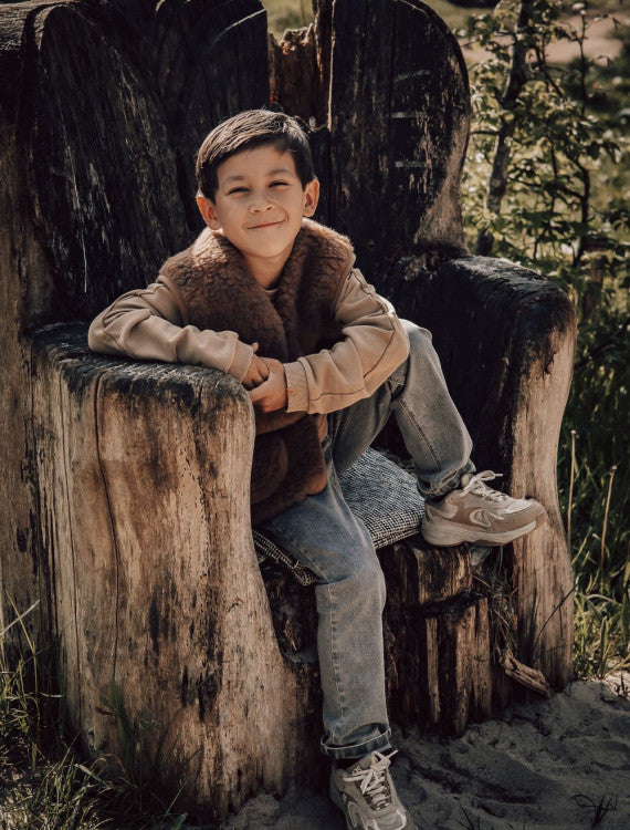 Alwero Alpen Junior Woll-Bodywarmer – Panther Camello |