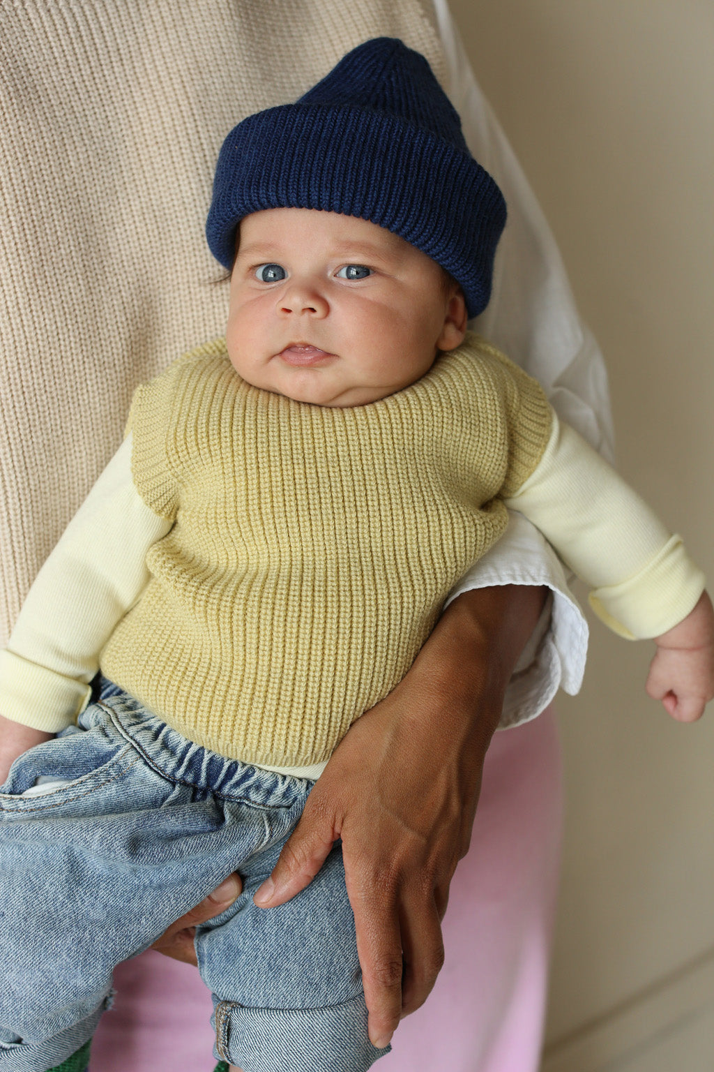 Hvid Mütze Fonzie Kinder - Blau