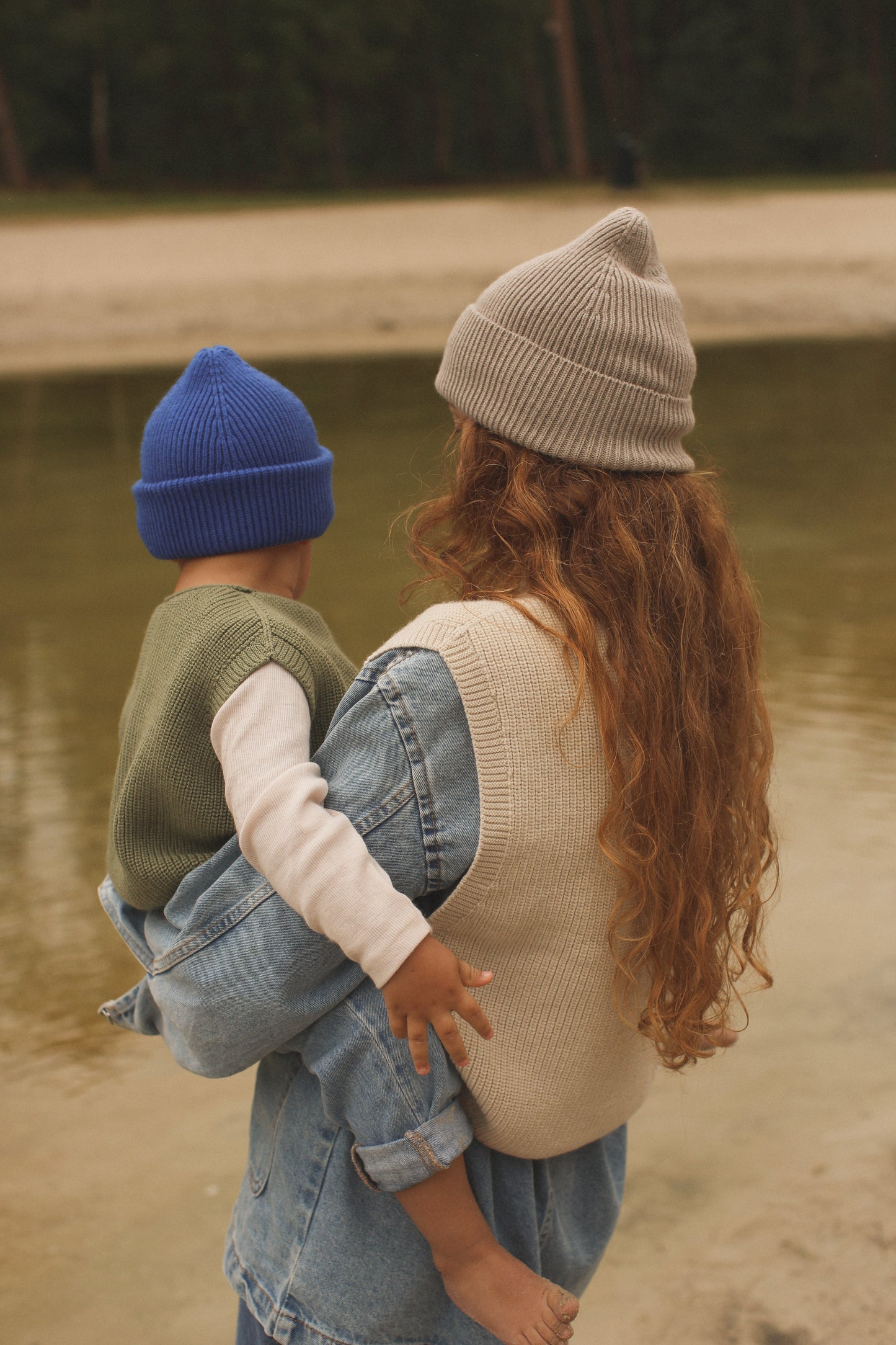 Hvid Mütze Fonzie Kinder - Kobaltblau