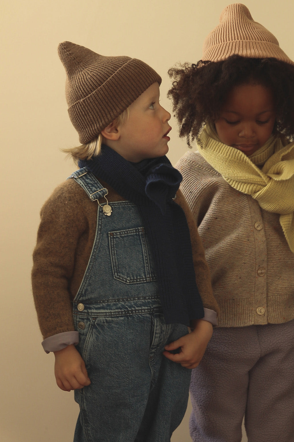 Hvid Mütze Fonzie Kinder - Mokka