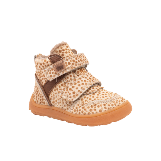 Bisgaard Becky TEX Barfußschuhe – Brown Dots | Wasserdichtes Leder & Wollfutter
