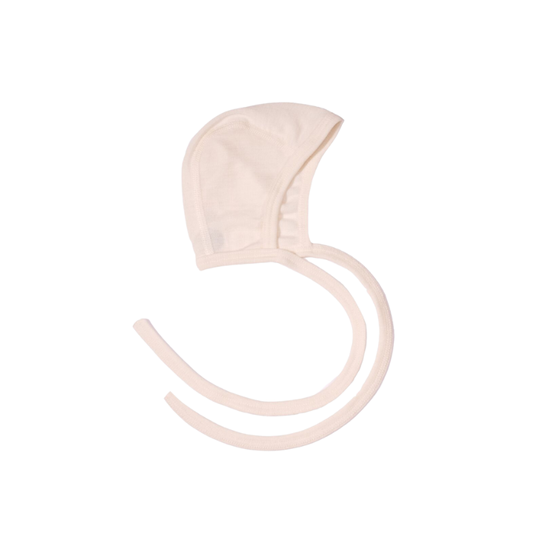 Cosilana Mütze aus Wolle/Seide/Baumwolle mit Schleife - Natur