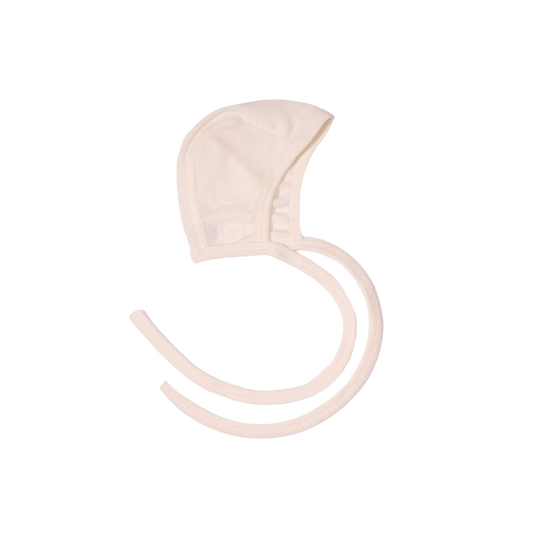 Cosilana Mütze aus Wolle/Seide/Baumwolle mit Schleife - Natur