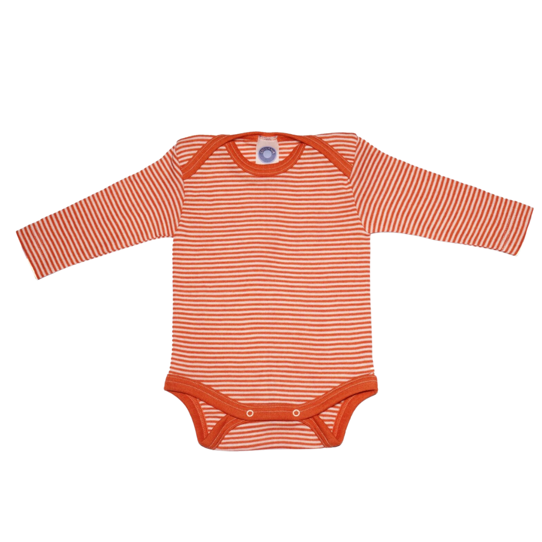 Cosilana wol/zijde romper lange mouw – Saffron / Nature