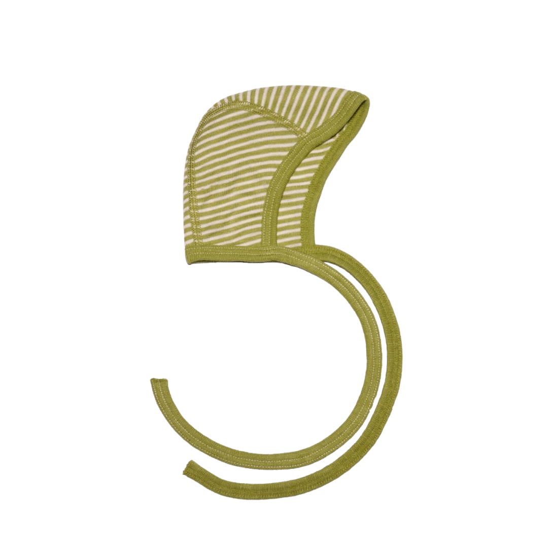 Cosilana wol/zijde strikmutsje - Green / Natural