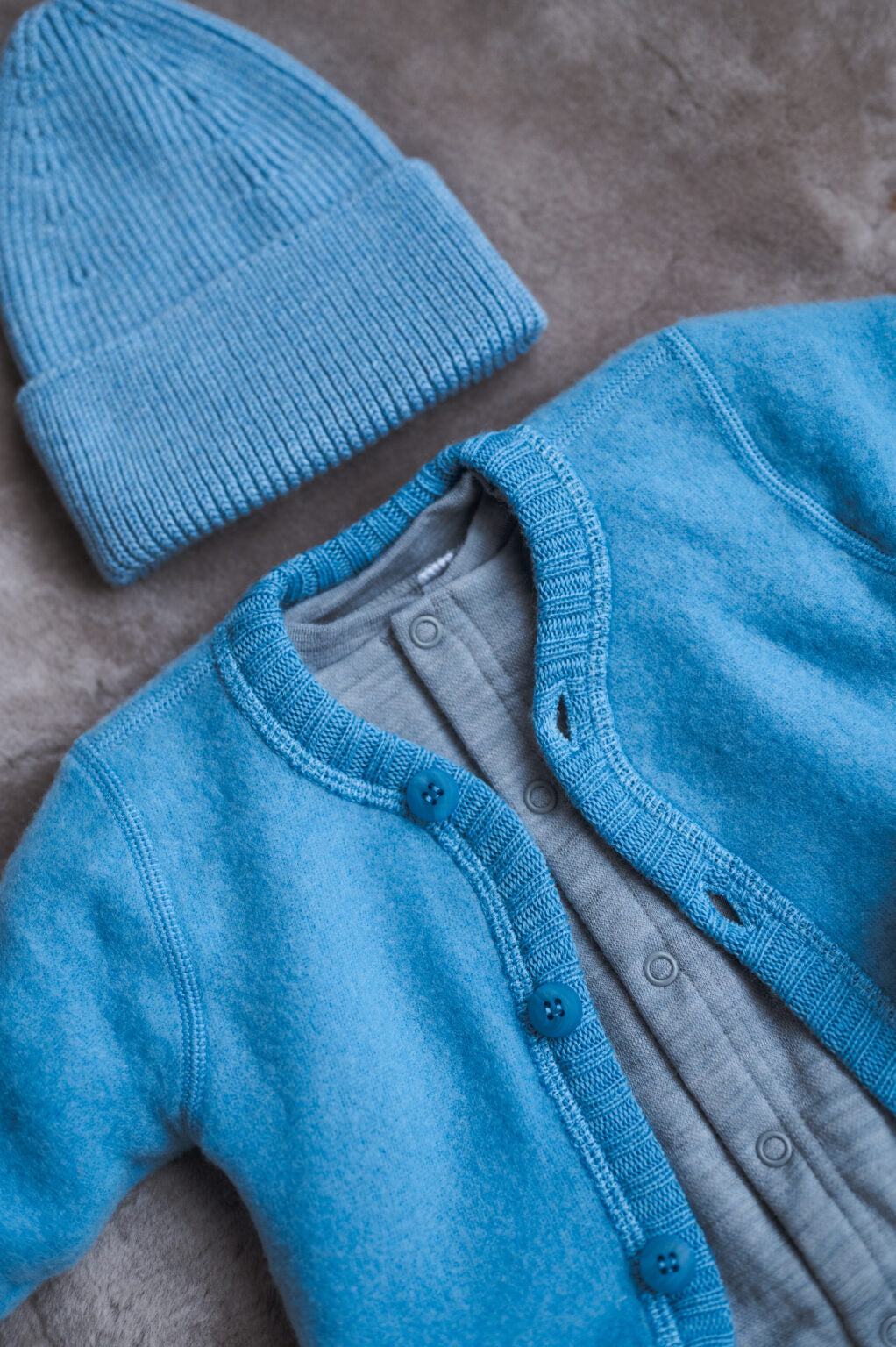 Hvid Mütze Fonzie Kinder - Hellblau