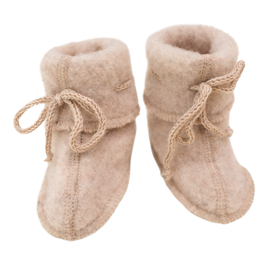 Engel Natur Wollfleece Babyschuhe – Sand