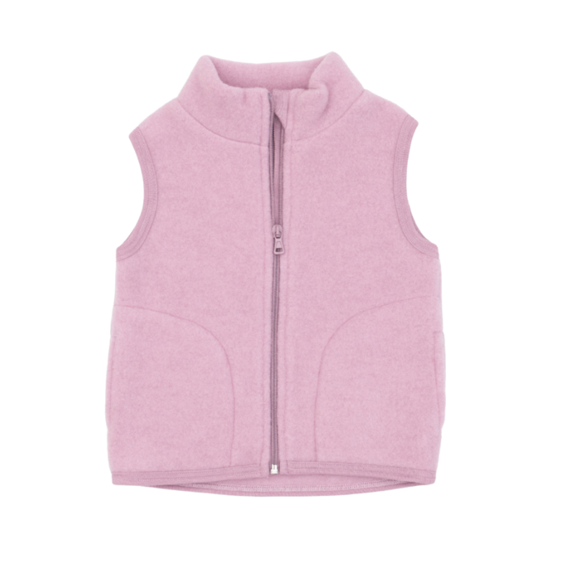 Engel Natur Wolffleece-Bodywarmer für Kinder – Rosewood Melange