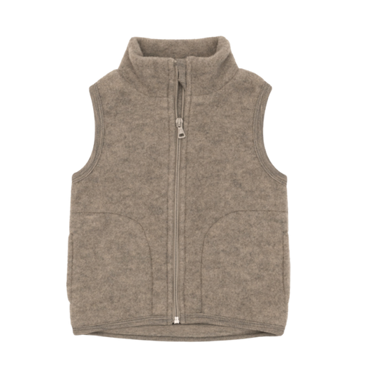 Engel Natur Wolffleece Kinder-Bodywarmer – Walnuss-Melange