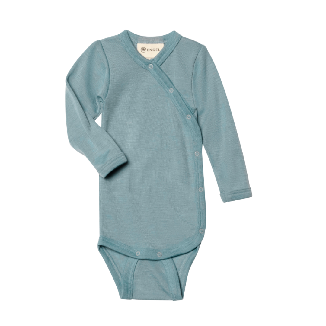 Engel Natur wol/zijde wikkelromper - Mountain Blue