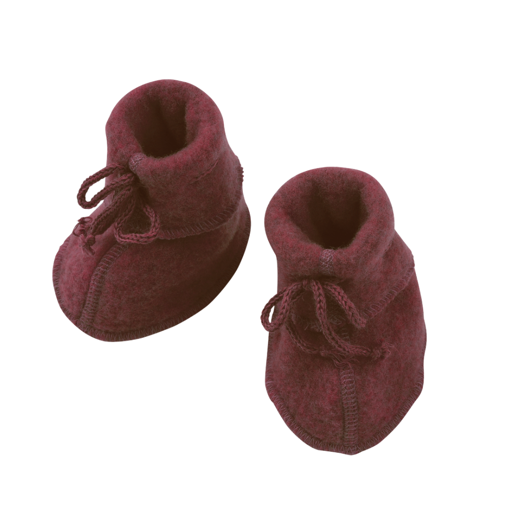 Engel Natur Wollfleece Babyschuhe – Zimt Melange
