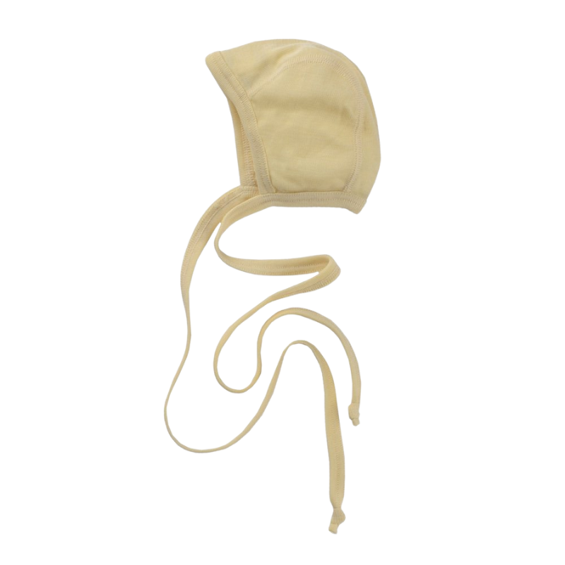 Engel natur wol zijde strikmutsje in de kleur naturel - de Wevershoek