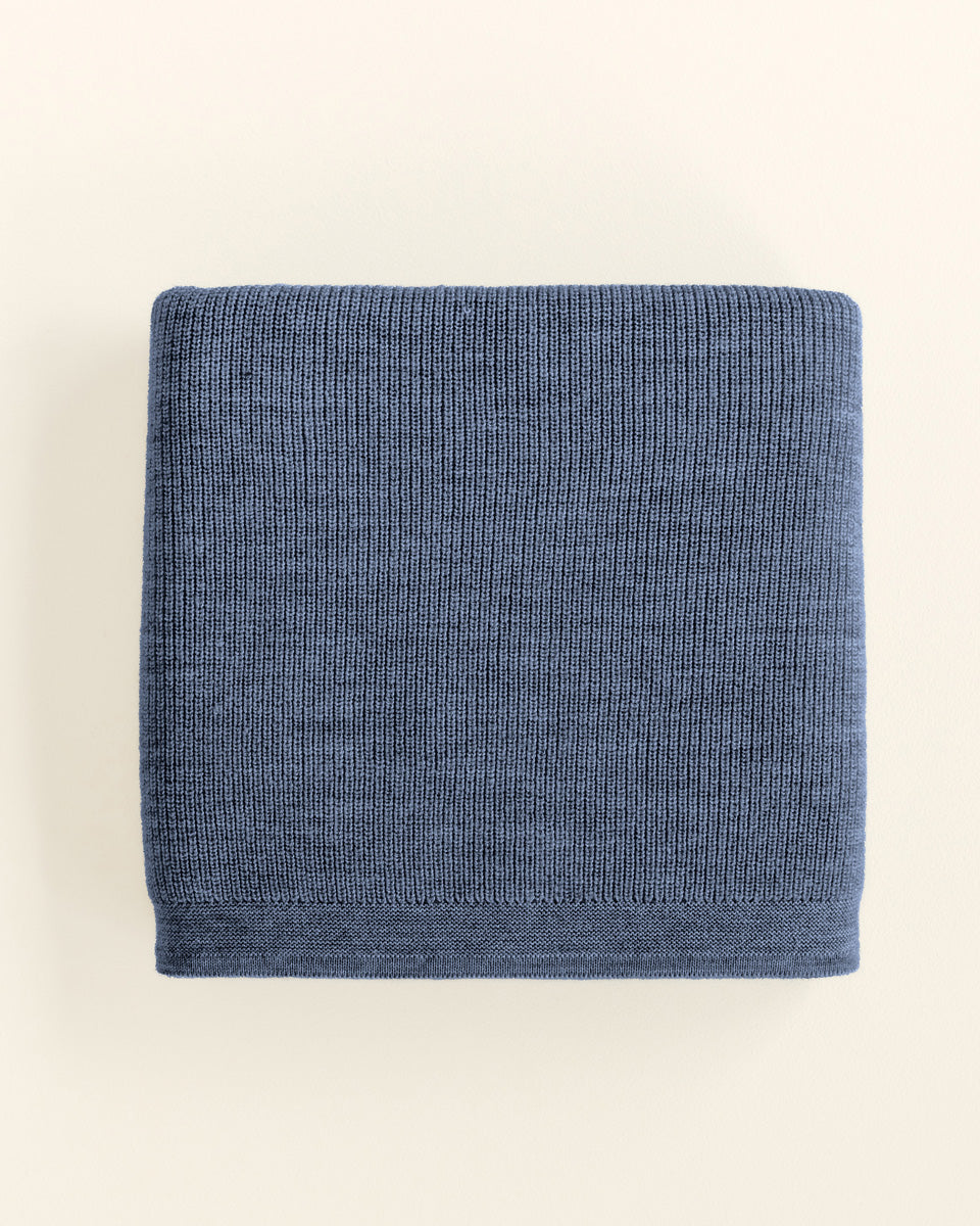 Hvid deken Felix - Denim