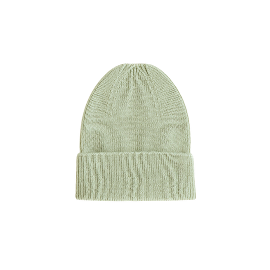 Hvid beanie Fonzie newborn - Mint