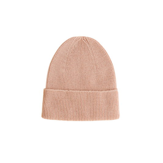 Hvid beanie Fonzie newborn - Rose