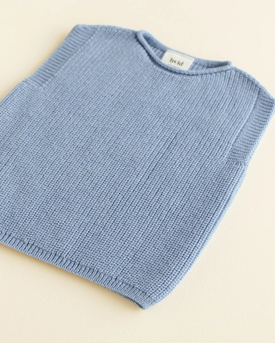 Hvid Weste Harvey Baby - Hellblau