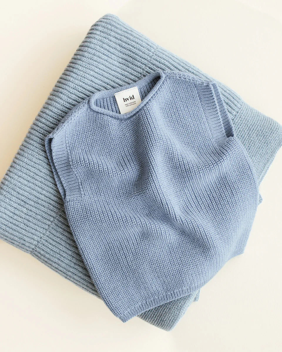 Hvid Weste Harvey Baby - Hellblau