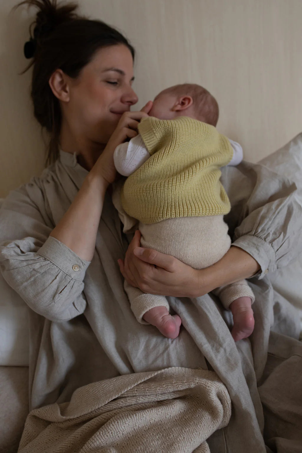 Hvid Weste Harvey Baby - Hellgelb