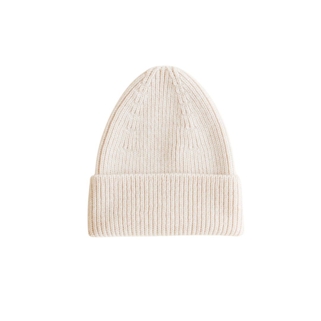 Hvid Beanie Fonzie Erwachsene - Creme