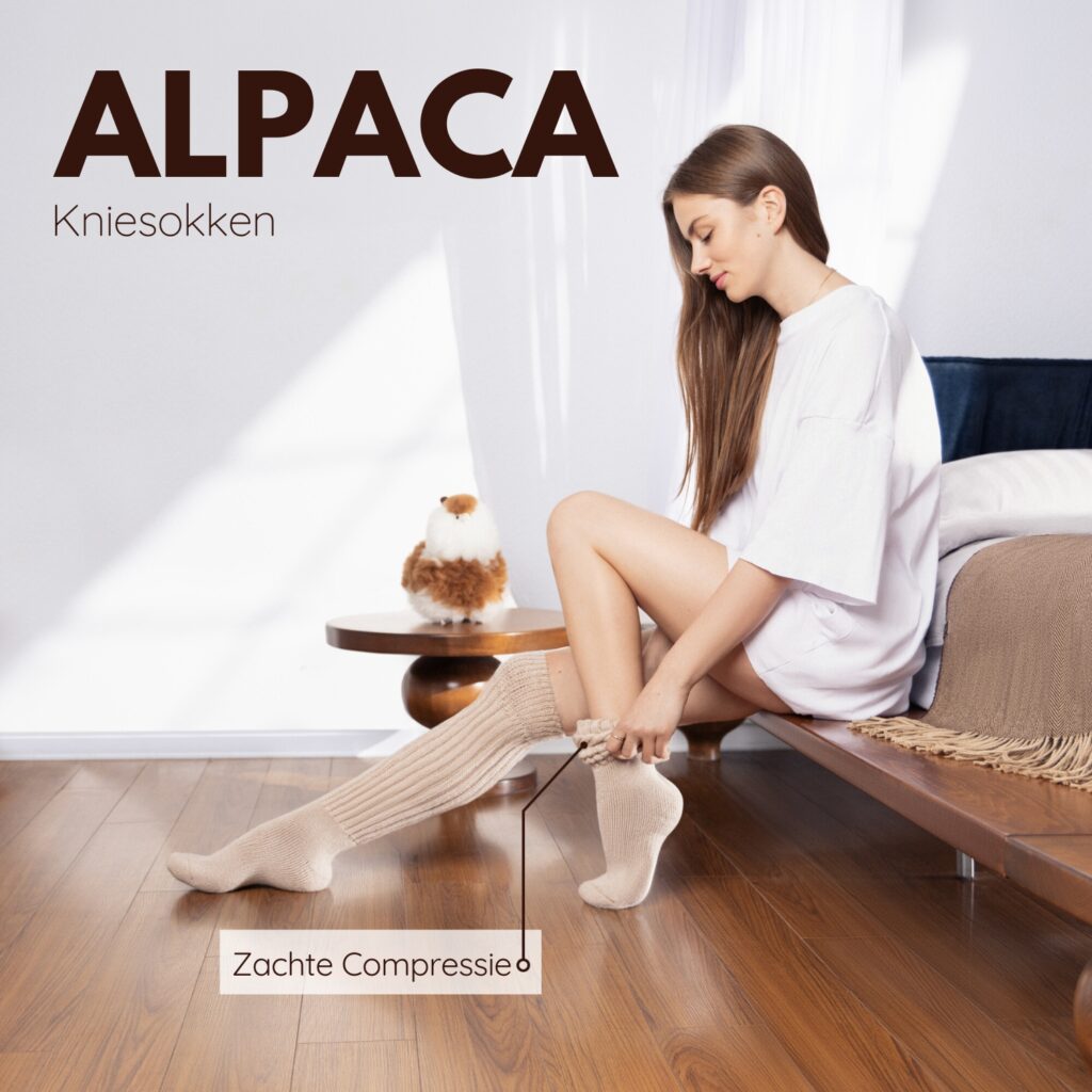 Inkari alpaca over-the-knee socks - Sahara