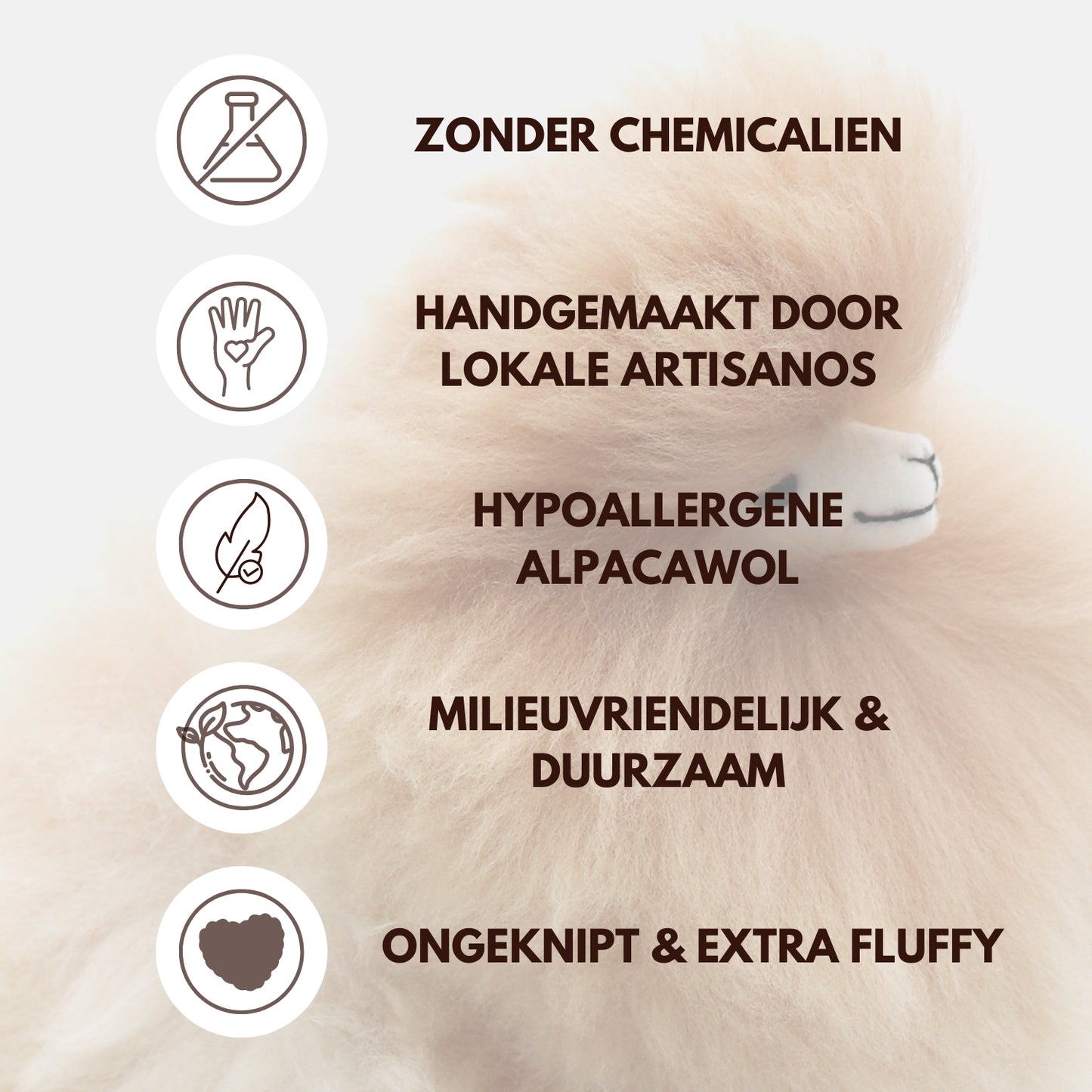 Inkari Alpaka Kuscheltier Mini Naturals - Sahara