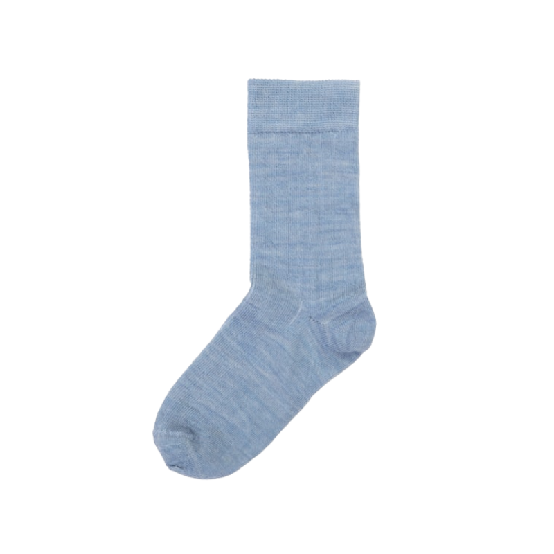 Joha thin wool rib socks - Blue melange