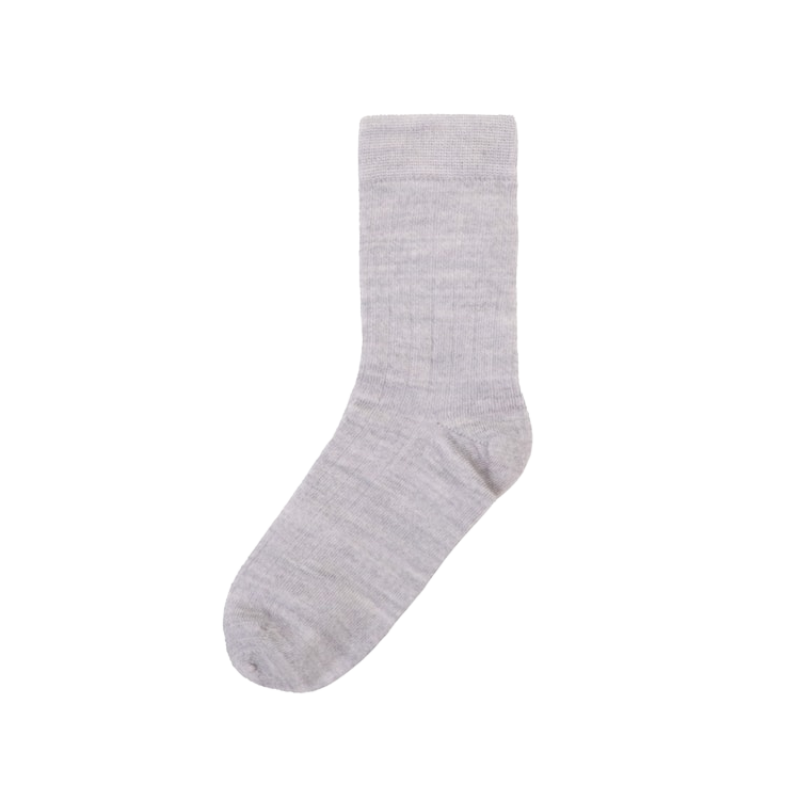 Joha thin wool rib socks - Gray melange