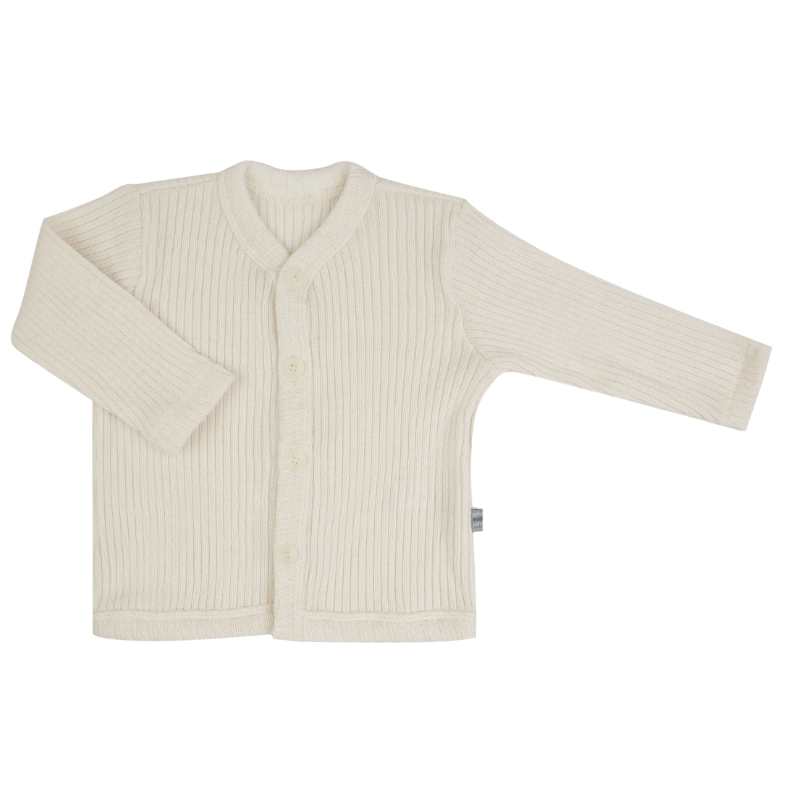 Joha knitted wool ribbed cardigan - Natural