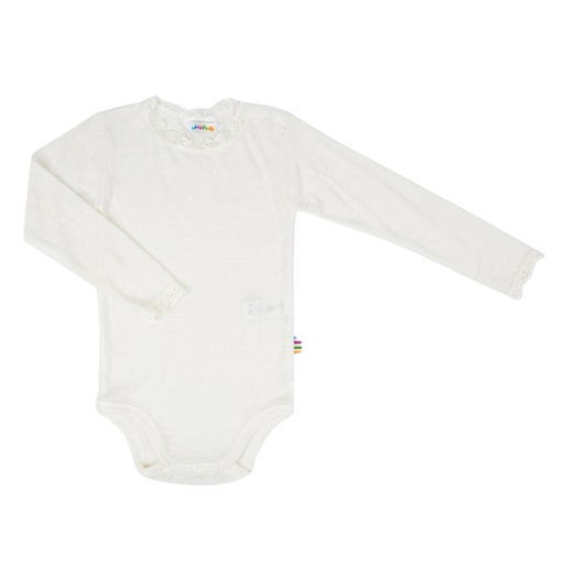 Joha Woll-/Seiden-Strampler Pointelle - Off-White