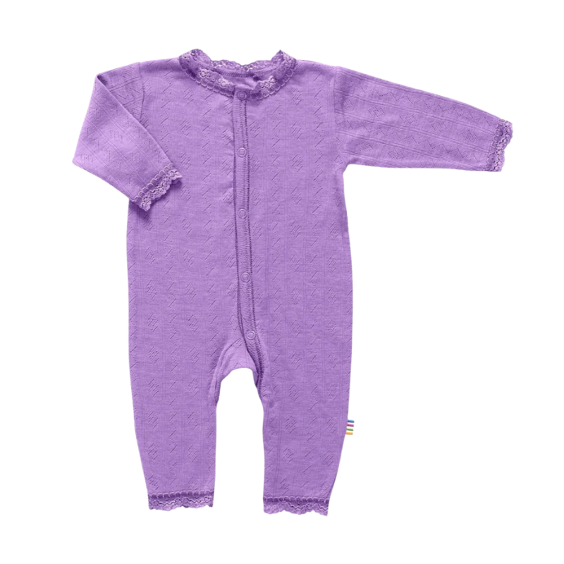 Joha Jumpsuit aus Wolle/Seide mit Pointelle-Muster – Lila