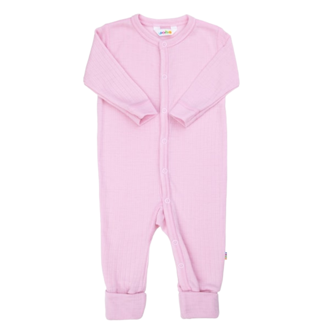 Joha wollen jumpsuit met omslag voetjes - Prime Rose