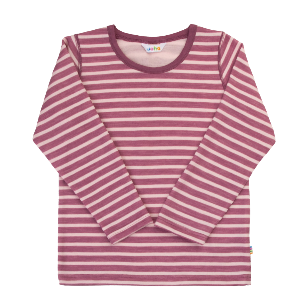 Joha wollen longsleeve gestreept - Bordeaux