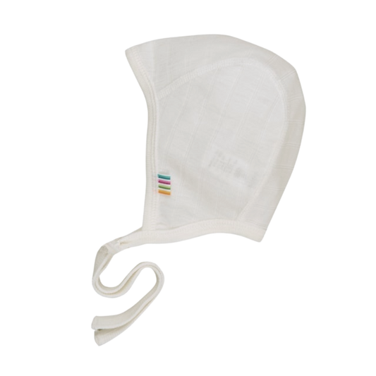 Joha Mütze aus Wolle/Seide mit Schleife – Off-White