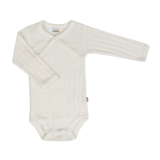 Joha Wickel-Strampler aus Wolle/Seide – Off-White