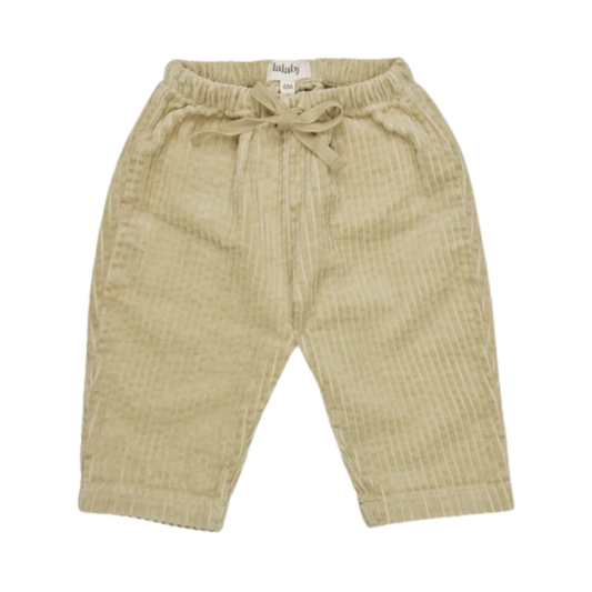 Lalaby Baumwoll-Megacord-Babyhose Charlie – Oliv