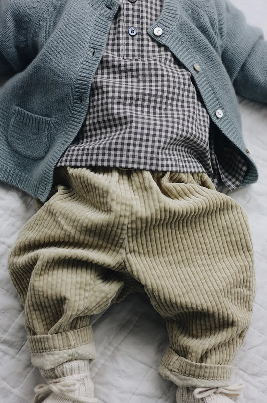 Lalaby cotton mega corduroy baby pants Charlie – Olive
