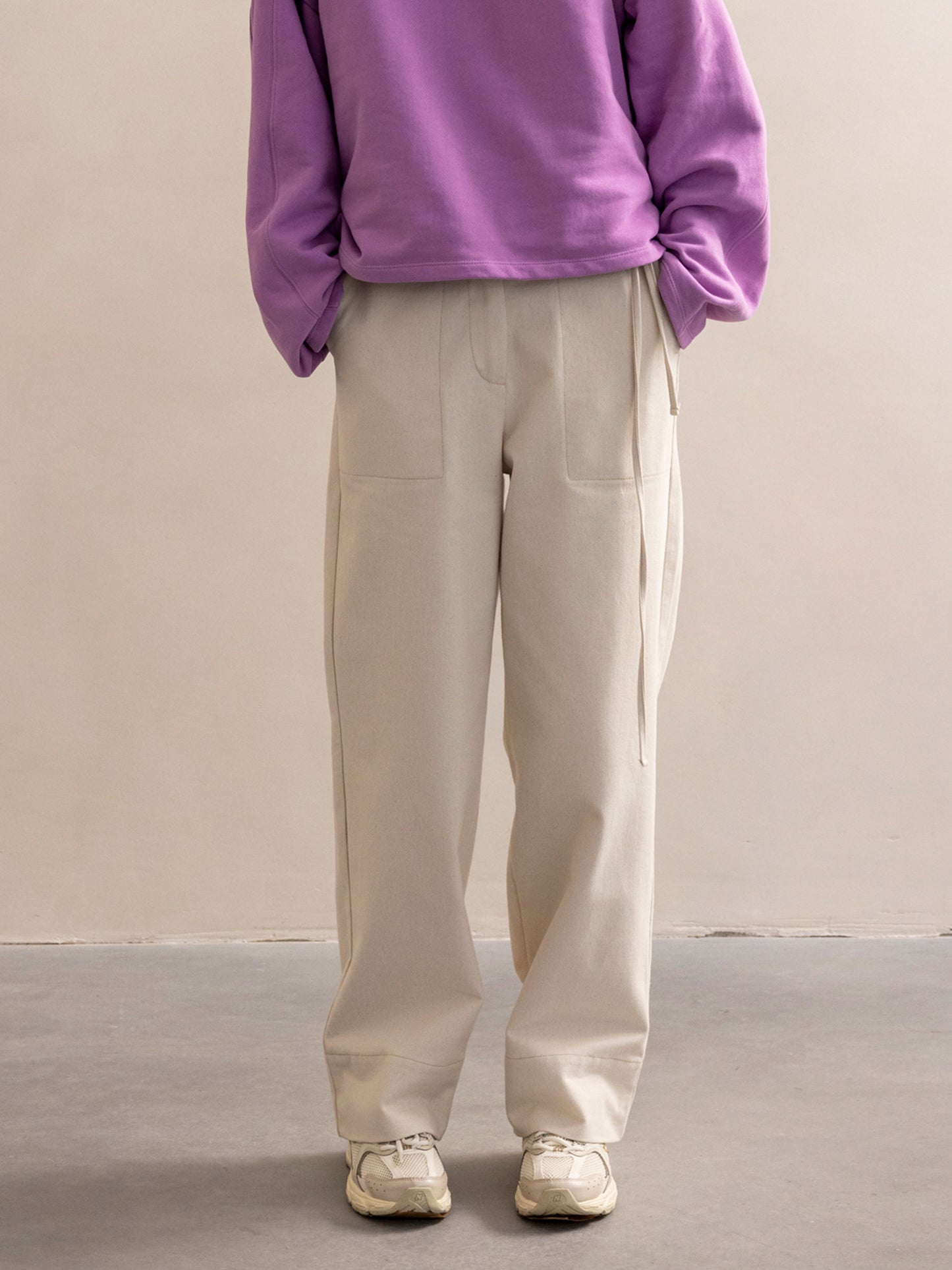 PHAE Grobstrickpullover aus Bio-Baumwolle für Damen – Leuchtendes Lila