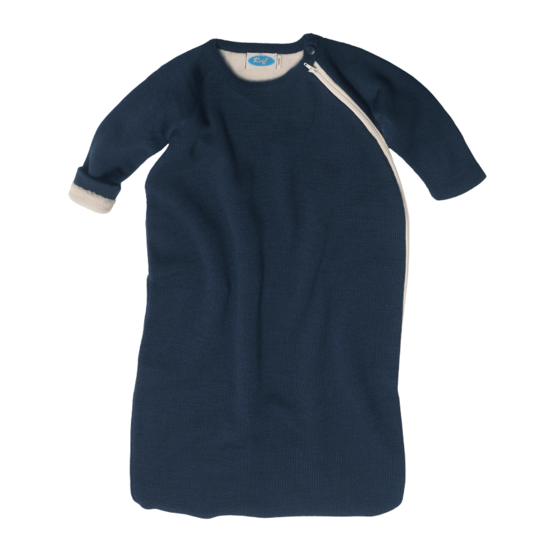 Reiff wollen slaapzak met mouwen & voering - Navy
