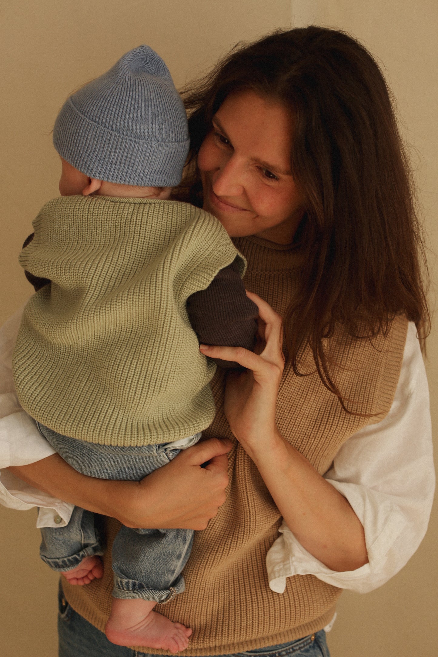 Hvid Weste Harvey Baby - Mint