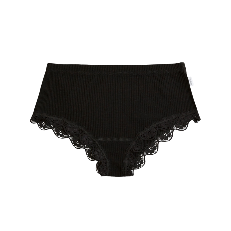 Joha wool/silk hipster rib women - Black