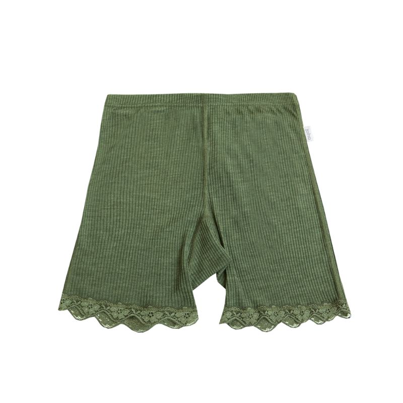 Joha Wolle/Seide Shorts Ripp Damen - Olivgrün