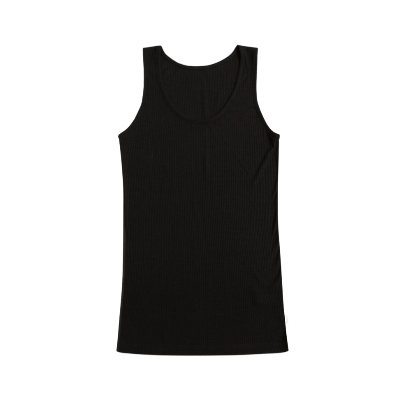 Joha wool/silk tank top rib women - Black