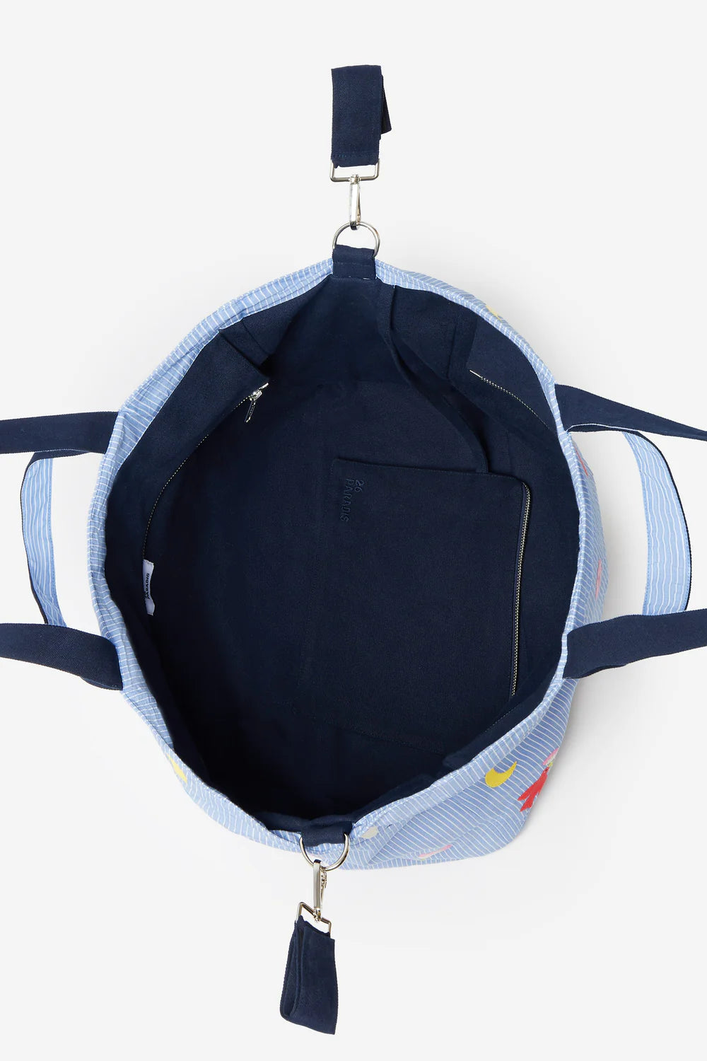 26 PARADIS Wickeltasche – bestickte Baumwolle – Mehrfarbige Vögel