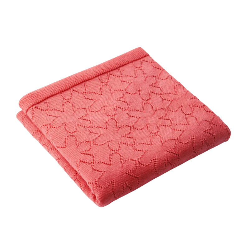 26 PARADIS Merinowolle Babydecke – Blumenmuster