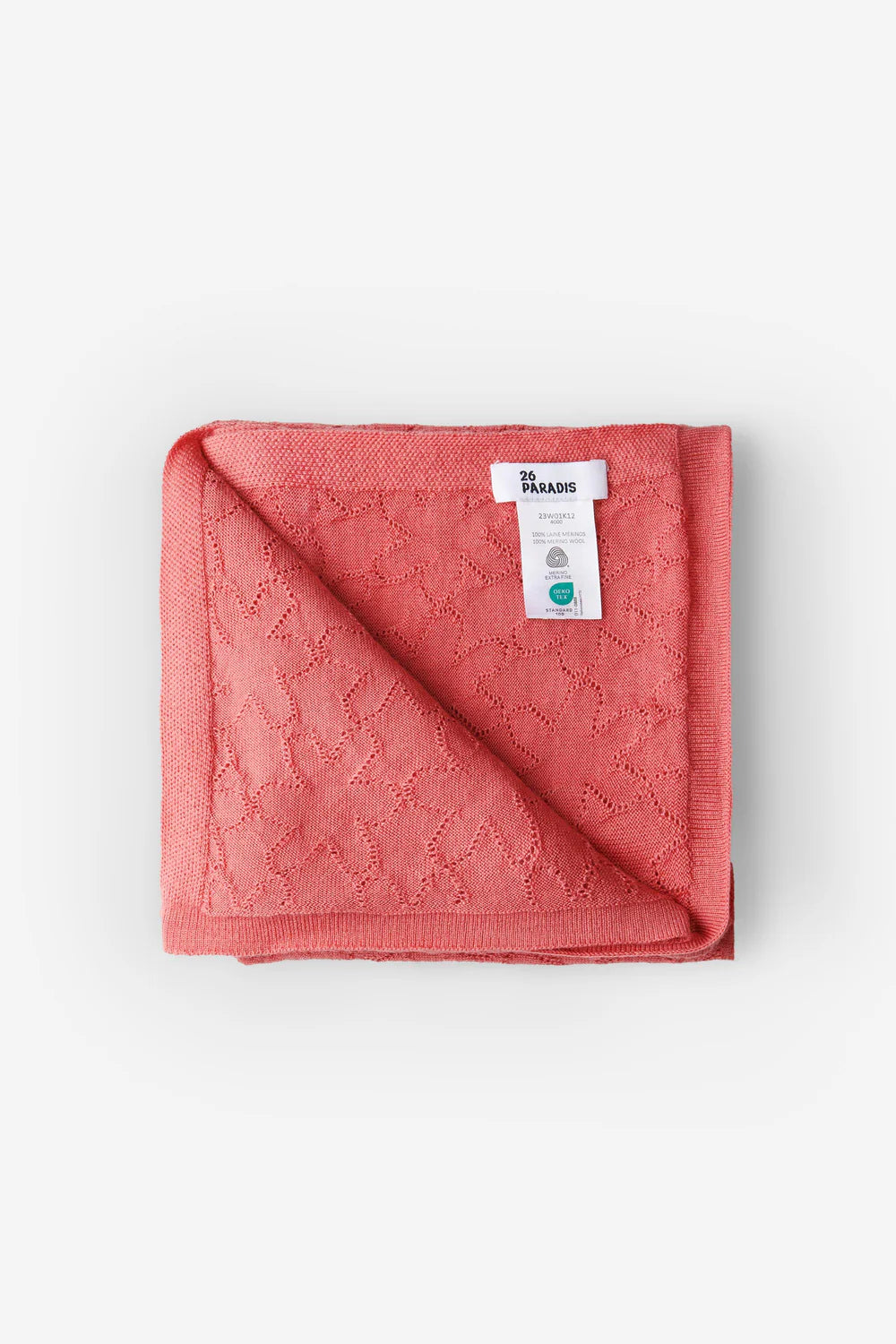 26 PARADIS Merinowolle Babydecke – Blumenmuster