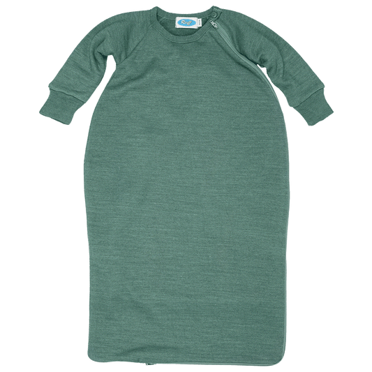 Reiff merino terry wol/zijde slaapzak met mouwen sage - de Wevershoek