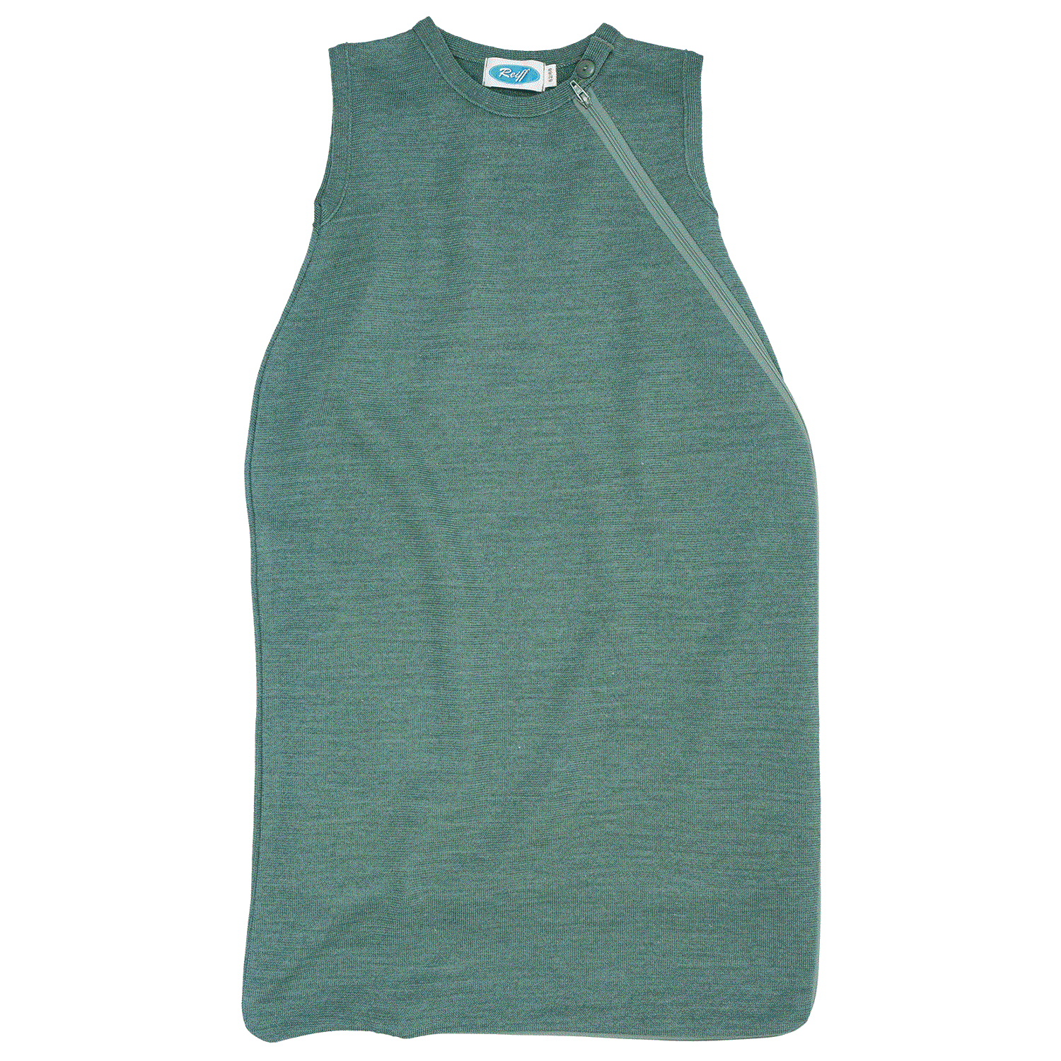 Reiff merino terry wol/zijde mouwloze slaapzak sage - de Wevershoek