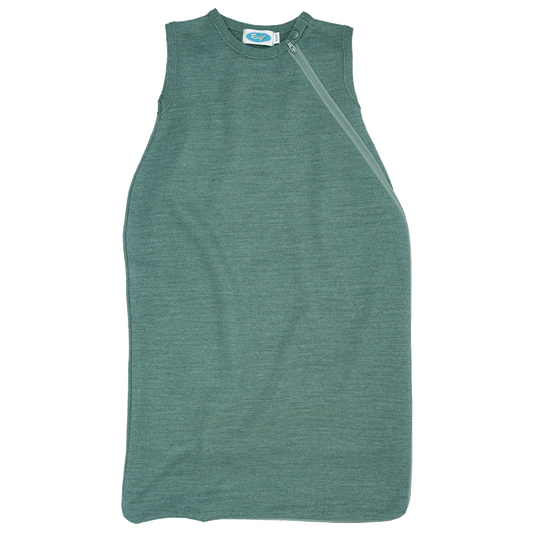 Reiff merino terry wol/zijde mouwloze slaapzak sage - de Wevershoek
